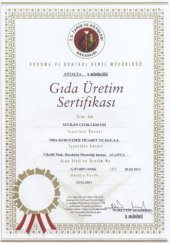 Gıda Üretim Sertifikası (oba Çıtır Leblebi)