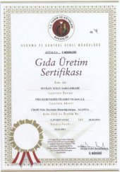 Gıda Üretim Sertifikası (oba Tuzlu Sarı Leblebi)