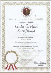     Gıda Üretim Sertifikası  (oba Şekerli Leblebi)