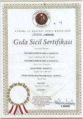 Gıda Üretim Sertifikası  (oba İç Ceviz)
