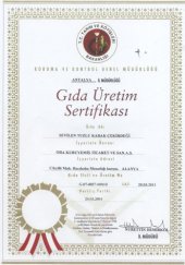 Gıda Üretim Sertifikası  (oba Tuzlu Kabak Çekirdeği)