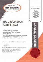 ISO 22000 Gıda Güvenlik Belgesi